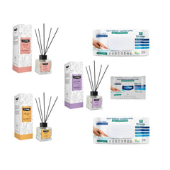 Odorizant de camera cu betisoare DeepFresh 100 ml × 3 bucaţi + Şerveţele umede pentru multi suprafeţe cu bicarbonat şi oțet Deep Fresh 100 de bucăți × 2 pachete + Servetele umede DeepFresh 10 bucăți - Redist