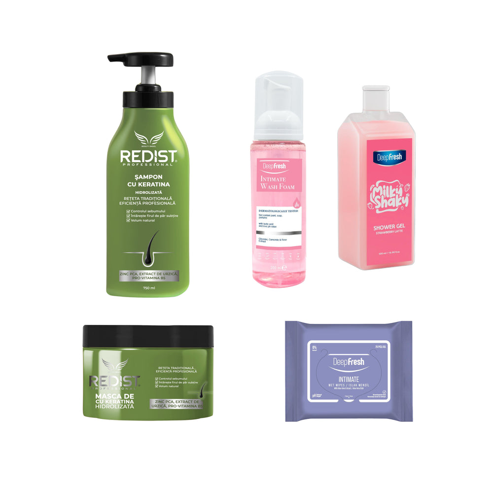 Gama Redist pentru Volum cu Keratină Hidrolizată + Kit de îngrijire corporală - Redist