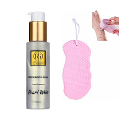 Ulei Iluminator White Pearl 80 ml + Burete de baie Exfoliant Super Soft