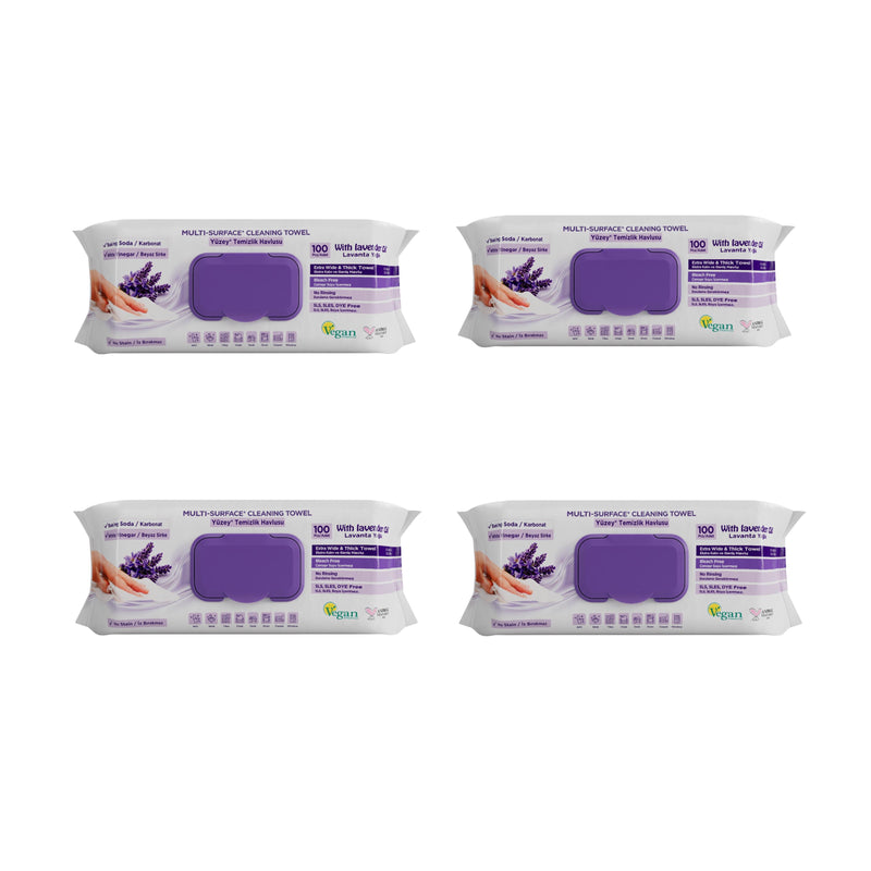 3 + 1 Cadou : Şerveţele umede pentru multi suprafeţe cu lavandă , bicarbonat şi oțet Deep Fresh 100 de bucăți