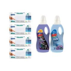 Şerveţele umede pentru multi suprafeţe cu bicarbonat şi oțet Deep Fresh Clasice 100 de bucăți × 4 pachete + Detergent rufe negre + Balsam rufe