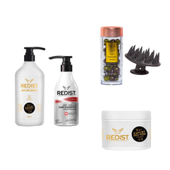 Gama profesionala Redist 12 in 1 Expert 1000 ml + Șampon împotriva căderii părului Redist 500 ml +Capsulele tratament pentru scalp pentru Cresterea și Regenerarea părului + Perie pentru scalp - Redist