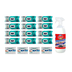 Pachet 12 șervețele Odor-Lock technology Deep Fresh Jasmine + 4 pachete Mini Clasice + Soluţie pentru ȋndepartarea petelor multi suprafeţe Sir Pro Power