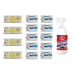 Pachet 4 șervețele Odor-Lock technology Deep Fresh Lămâie + 10 pachete Mini Clasice + Soluţie pentru ȋndepartarea petelor multi suprafeţe Sir Pro Power