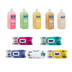 4+1 Cadou Gel de duș Milky Shaky Deep Fresh + Şerveţele umede pentru multi suprafeţe cu bicarbonat şi oțet Deep Fresh Odor Lock Technology 100 bucăți x 5 pachete