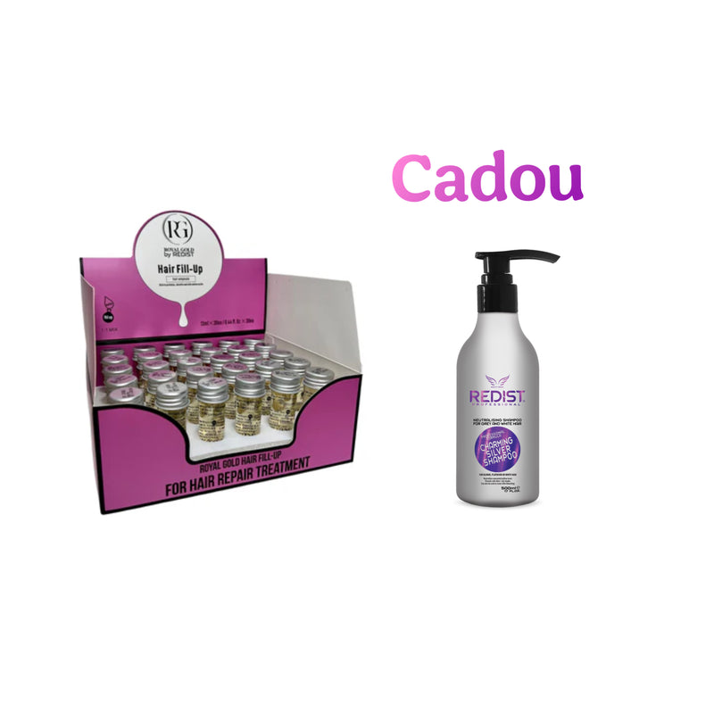 Mască de păr lichidă fiolă tratament Redist 13 ml × 30 bucăți + CADOU : Sampon nuantator Silver Redist 500 ml