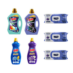 Pachet pentru rufe Sir + Șervețele pentru mulți suprafețe cu lavandă Odor-Lock Technology Deep Fresh