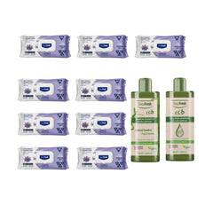Pachet avantajos: 9 x pachete șervețele Deep Fresh Lavandă + Șampon Colagen Deep Fresh + Șampon Bamboo Deep Fresh