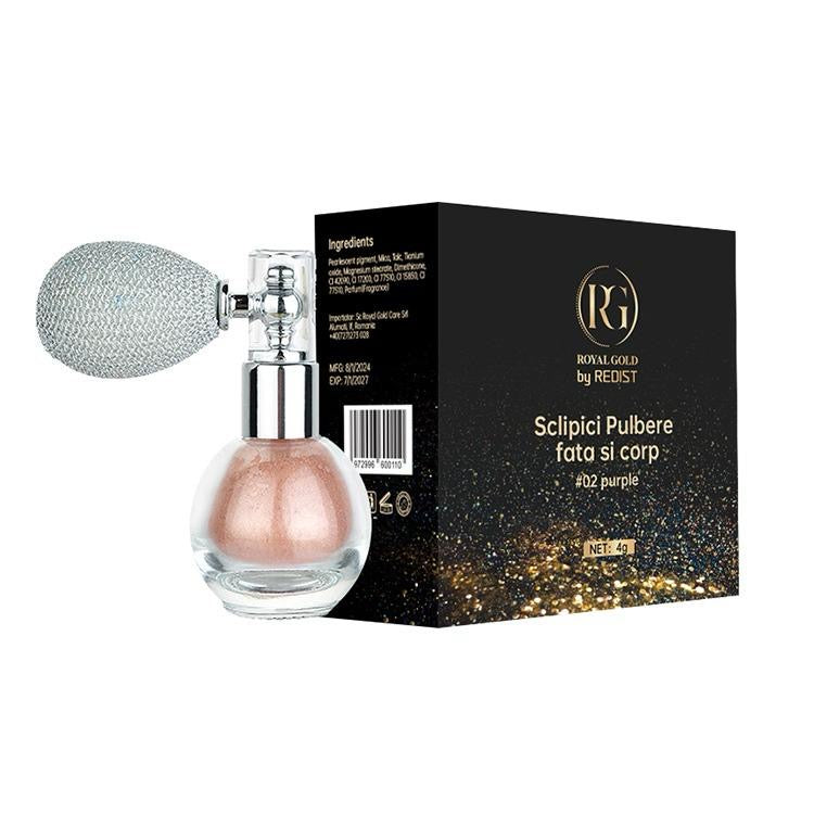 Sclipici pulbere pentru fata si corp Royal Gold by Redist #02 purple 4g