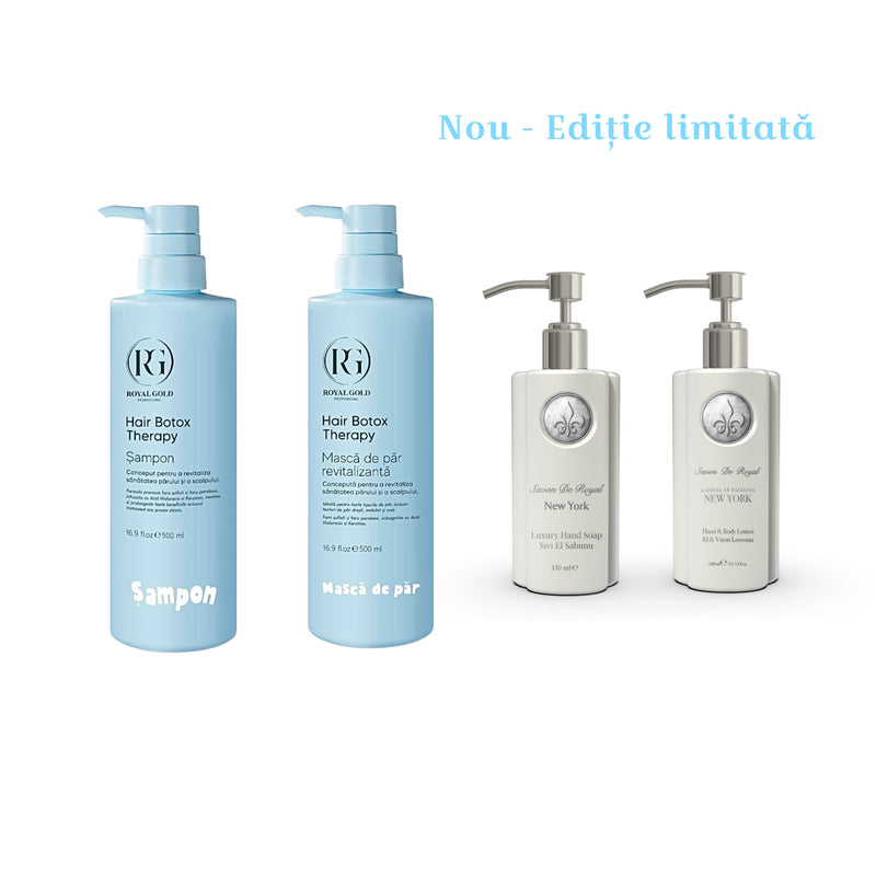 Ediție limitată: Gama pentru îngrijirea părului Botox Therapy by Royal Gold + Kitul Capital New York  nu