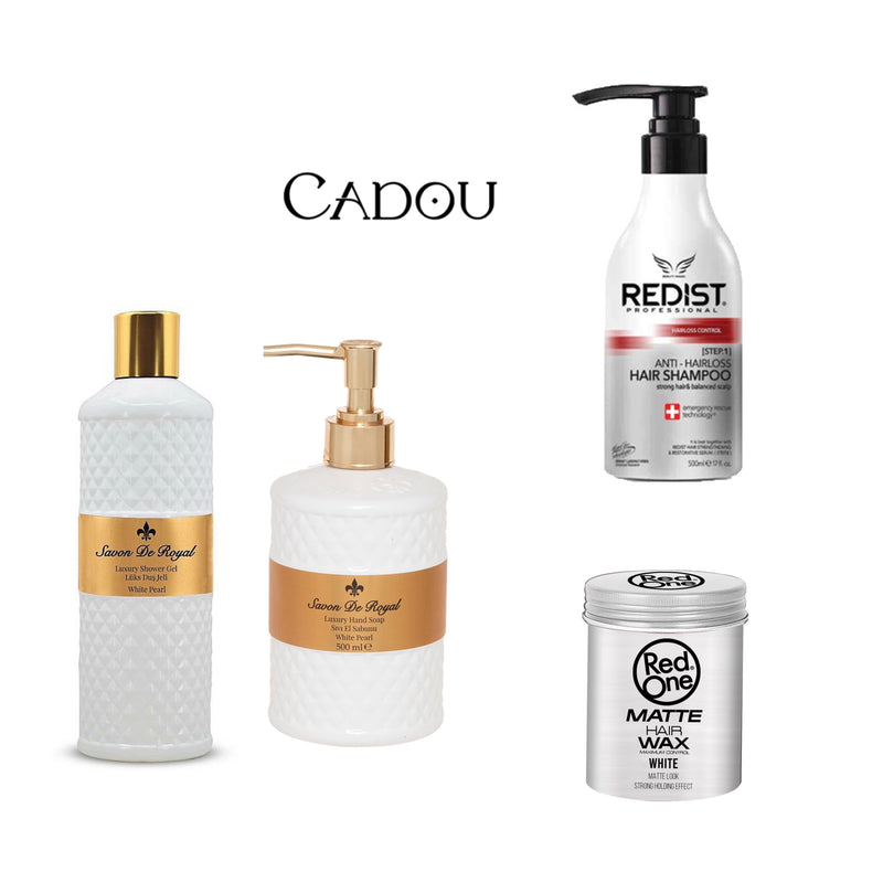 Pachet profesional împotriva caderii parului: Sampon profesional împotriva caderii parului + Ceara Mata White + Cadou: Set pentru maini și corp White Pearl