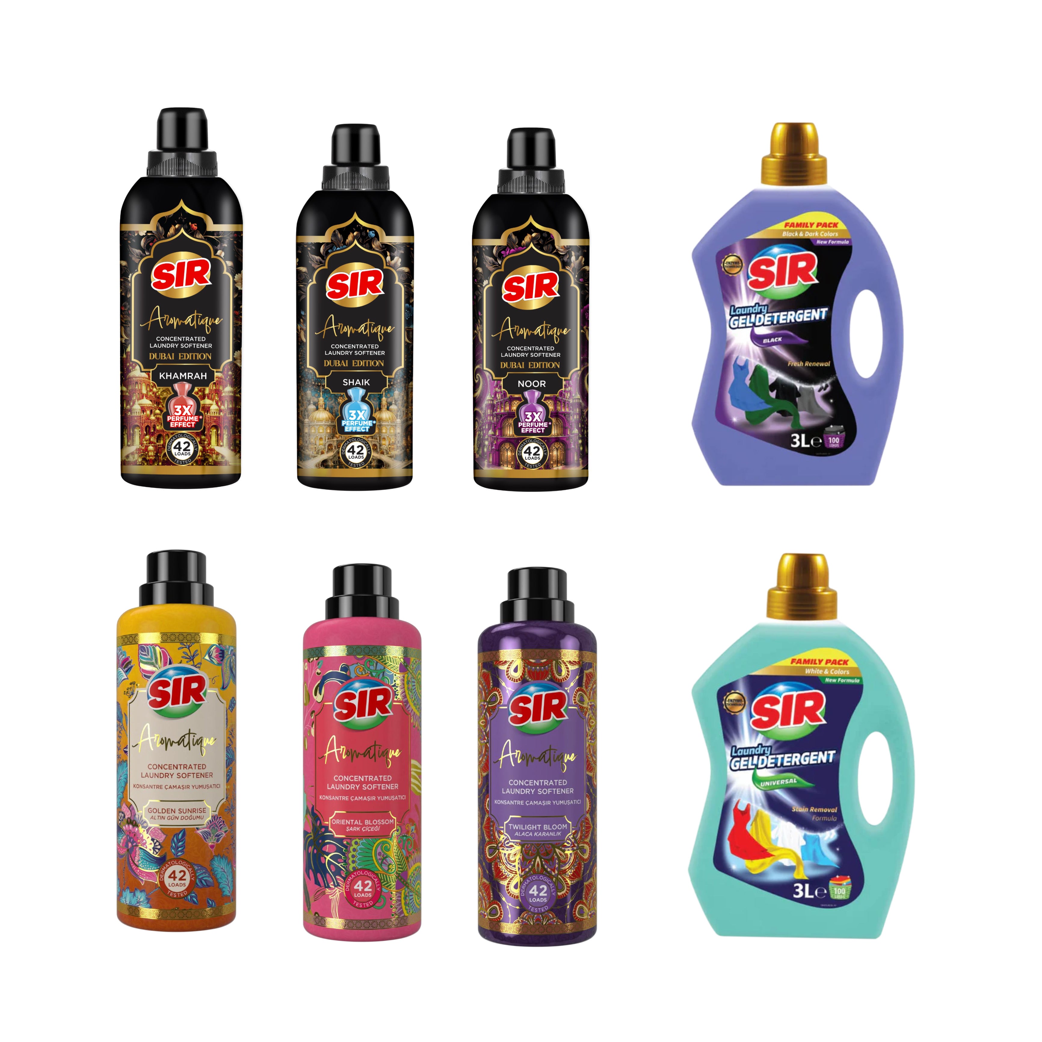 Pachet Sir Aromatique 6 x Balsam Rufe + Derergent Sir Universal 3 L + Detergent Sir Rufe Negre 3 L