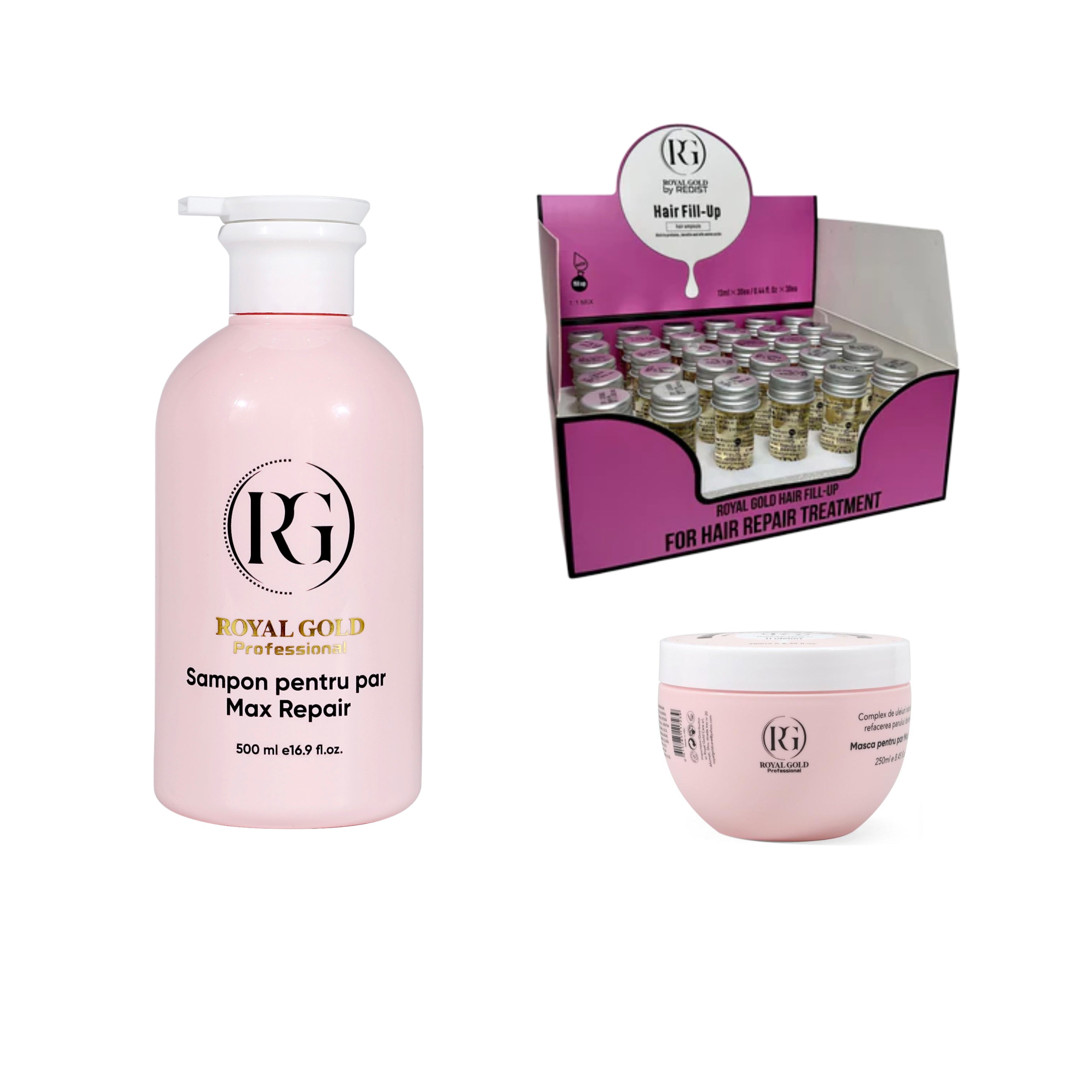 Kit mască lichidă Royal Gold 30 buc + Cadou Gama Max Repair Pink