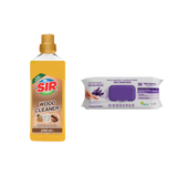 Soluție pentru parchet Sir Shine Protect 1000 ml + Şerveţele umede pentru multi suprafeţe cu lavandă , bicarbonat şi oțet Deep Fresh 100 de bucăți