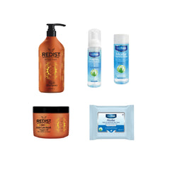 Sampon cu ulei de Argan Redist 1000 ml + Masca pentru par cu Argan Redist 475 ml + Pachet pentru curatarea si ingrijirea tenului Deep Fresh - Gama Micellar - Redist