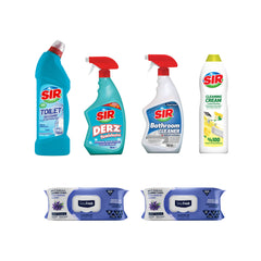 Kit curațenie baie Sir + Șervețele pentru multi suprafețe Odor-Lock Technology Deep Fresh