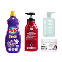 Șampon Terapie Capilară Redist  + Mască cu extract de ceapă și usturoi + Gel de duș Ice Teraphy + Balsam Rufe Lavandă & Magnolie