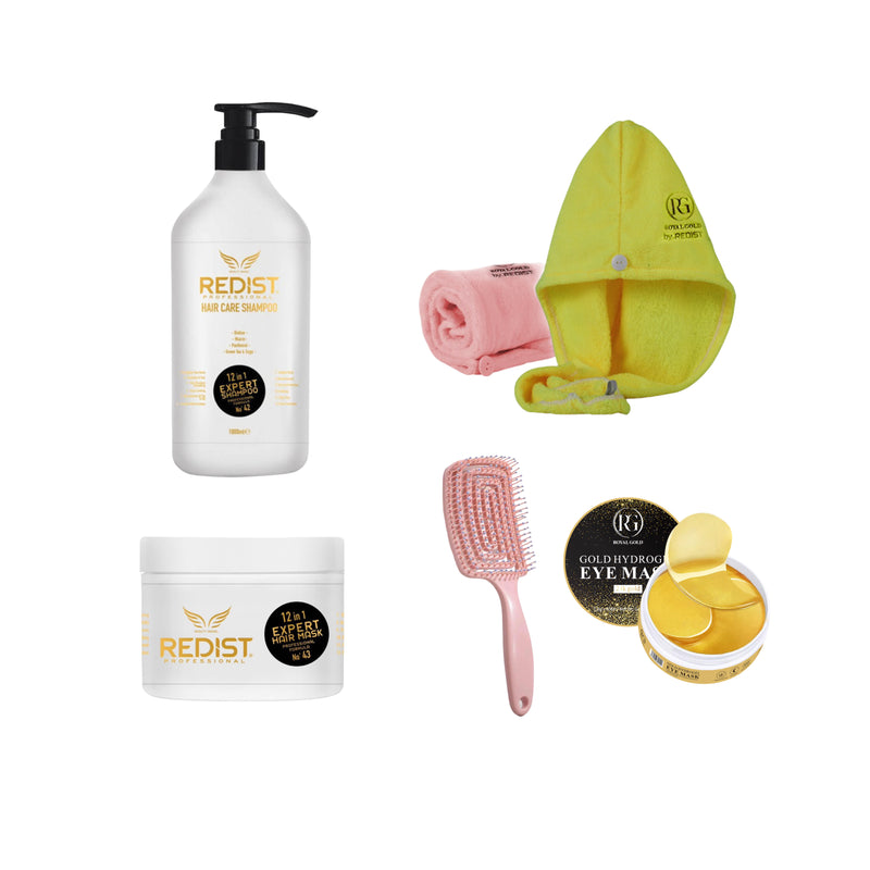 Gama Redist 12 in 1 Expert + Pachuri ochi Gold + Set prosoape Redist + Perie păr
