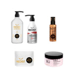 Sampon Redist Professional 12 in 1 Expert 1000 ml și Masca de păr Redist Professional 12 in 1 Expert 500 ml + Sampon Anti Hair Loss Redist 500 ml + Ser cu Argan si Keratina Redist 125 ml + Scrub pentru scalp 3 în 1 Royal Gold