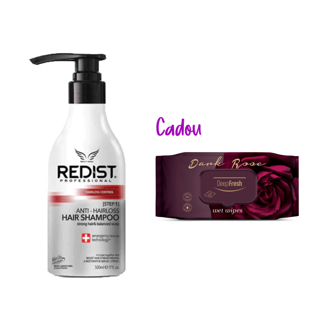 Șampon împotriva căderii părului Redist 500 ml + Cadou: Șervețele umede Dark Rose DeepFresh 100 buc
