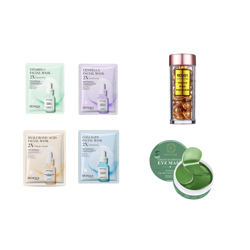 Ediției limitată: Capsule ser tratament + Pachuri pentru ochi + Set 4 măști pentru ten