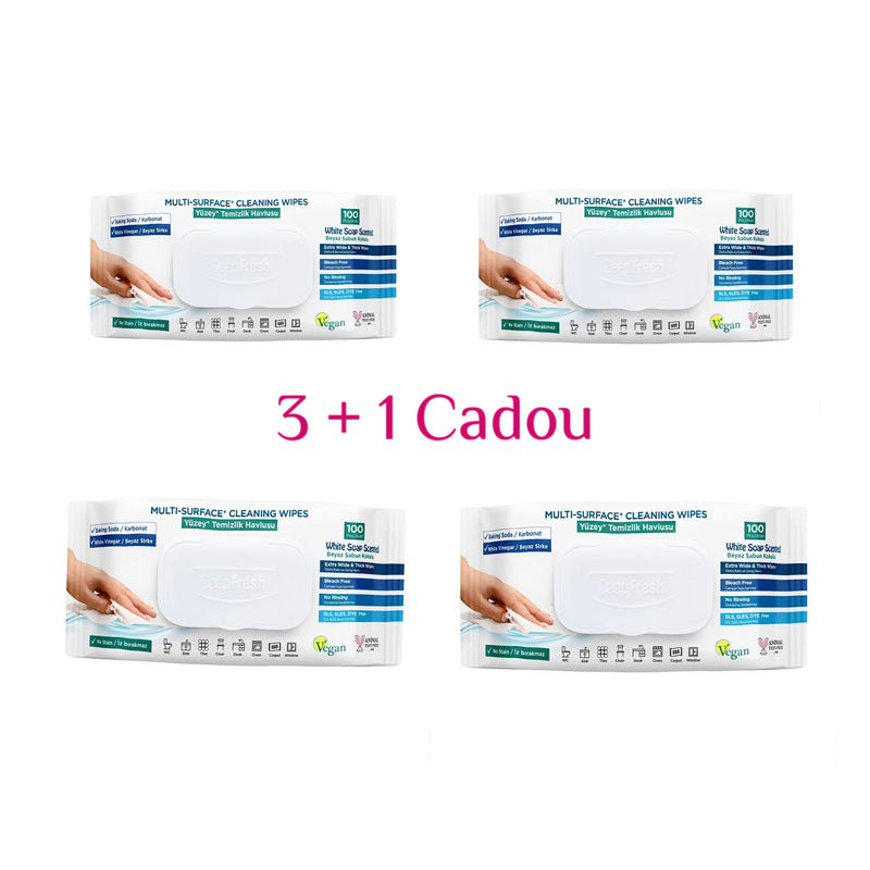 3+1 Cadou Şerveţele umede pentru multi suprafeţe cu bicarbonat și oțet Deep Fresh - 100 de bucăți