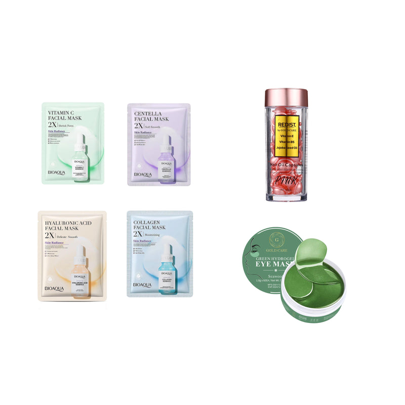 Ediției limitată: Capsule ser tratament + Pachuri pentru ochi + Set 4 măști pentru ten