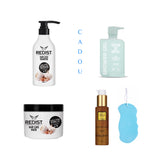 Blue: Gama cu extract de usturoi 500 ml+Ulei iluminator Golden Brown Redist 100ml+Cadou:Gel de dus Savon de Royal Ice Therapy+ Burete de baie exfoliant Super Soft