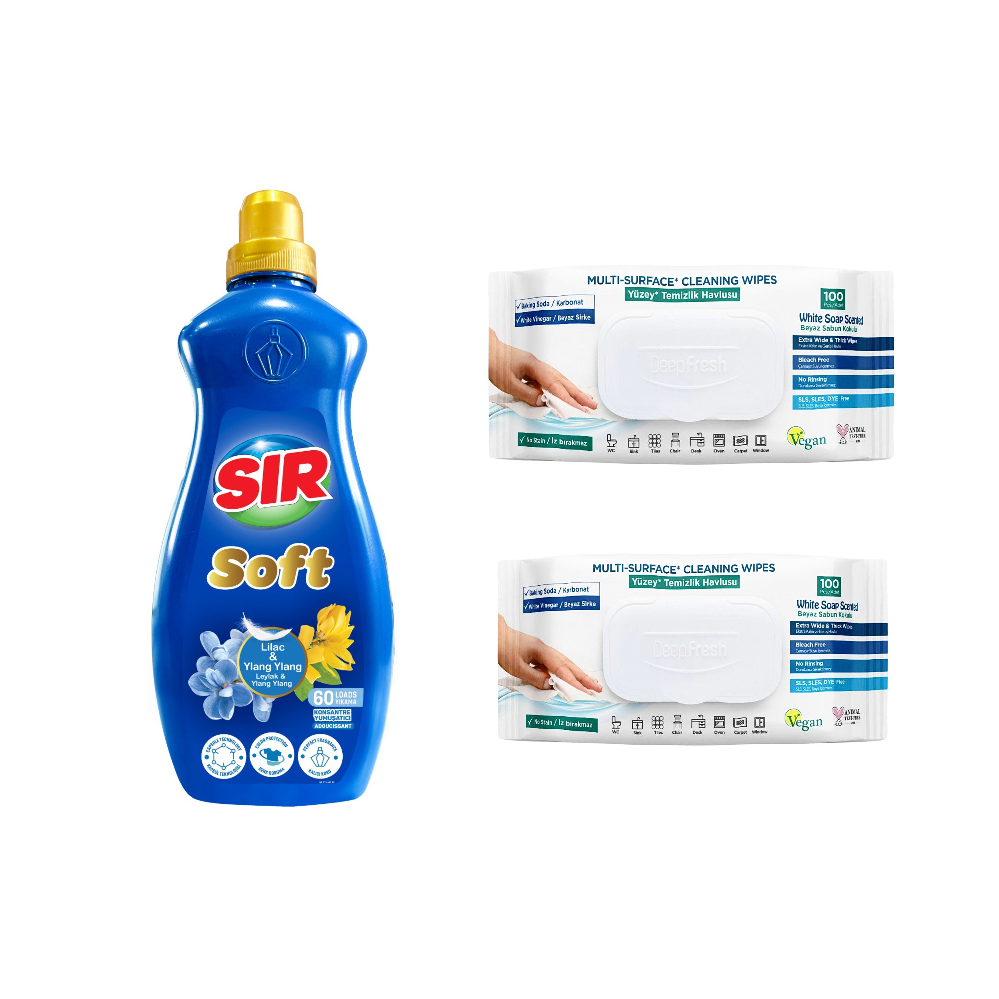 Nou: Balsam de rufe cu Liliac si Ylang Ylang Sir + 2 x Șervețele pentru multisuprafețe cladice Deep Fresh - Redist