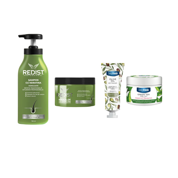 Gama cu Keratină hidrolizată Redist + Hidratare mâini și corp