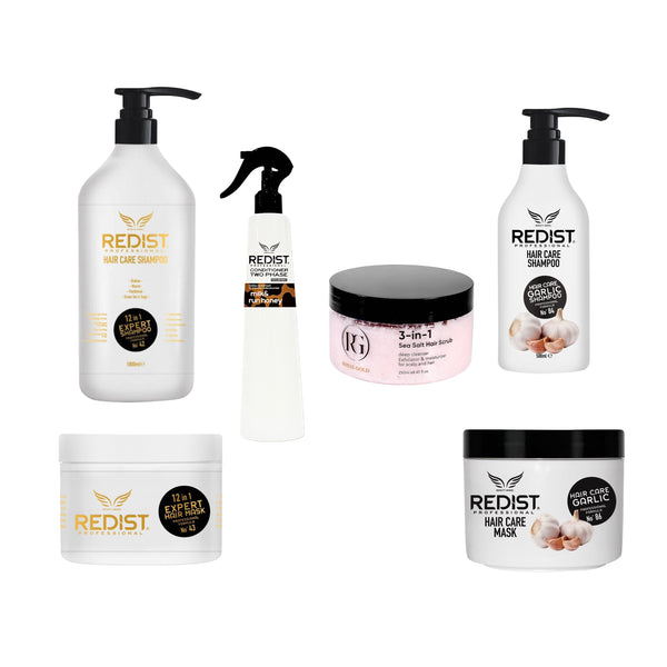 Pachet cresterea si regenerarea parului + CADOU : Sampon usturoi 500 ml și Masca usturoi - Redist
