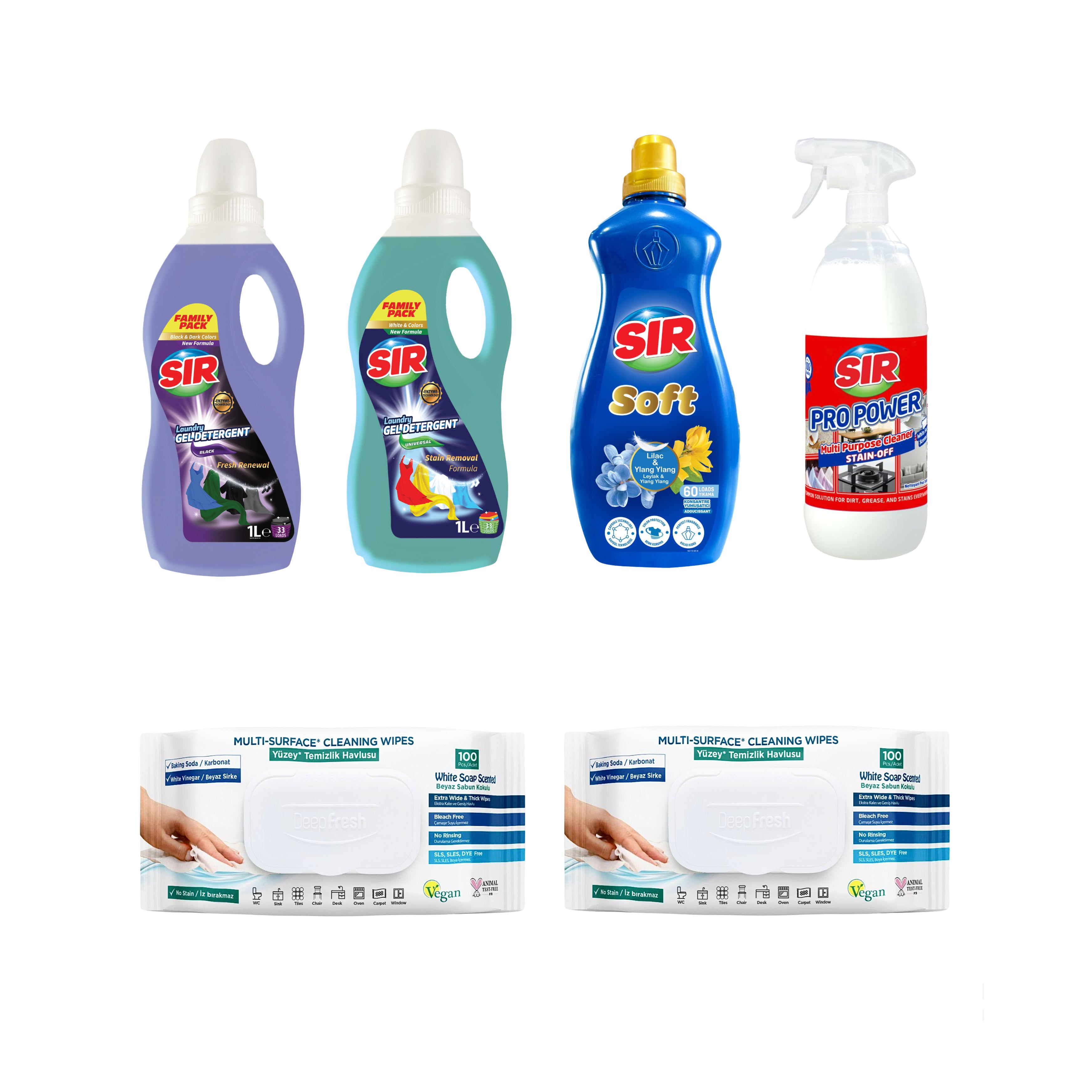Pachet Avantajos pentru curățenie cu Ylang Ylang Sir + Șervețele clasice Deep Fresh - Redist