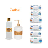 Şerveţele umede pentru multi suprafeţe cu bicarbonat si oțet Deep Fresh 100 de bucăți × 6 pachete + CADOU : Gama pentru ingrijirea mainilor si corpului Savon de Royal White Pearl : Sapun lichid si Gel de dus