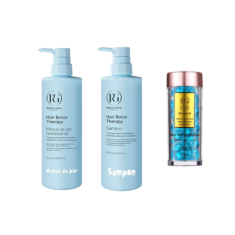 Pachet Boto Therapy Royal Gold pentru hidratare și strălucire + Capsule Blue