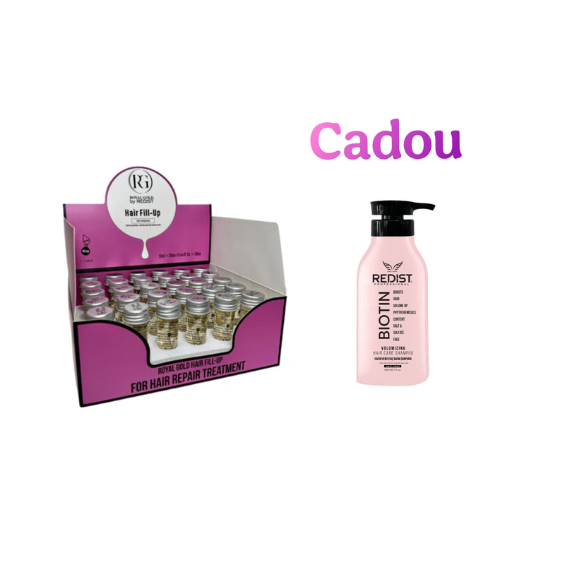 Mască de păr lichidă fiolă tratament Redist 13 ml × 30 bucăți + CADOU : Sampon cu Biotina Redist pentru volum 500 ml