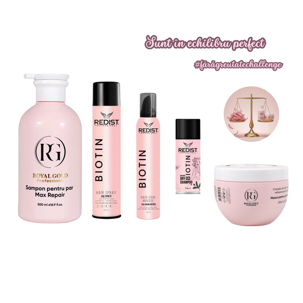 Pachet Max Repair Pink + Kit Redist Biotin pentru Volum + Stickere inspiraționale