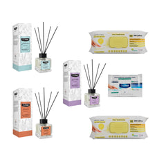 Odorizant de camera cu betisoare DeepFresh 100 ml × 3 bucaţi  + Şerveţele umede pentru multi suprafeţe cu lămâie , bicarbonat şi oțet Deep Fresh 100 de bucăți × 2 pachete  + Servetele umede DeepFresh 10 bucăți - Redist