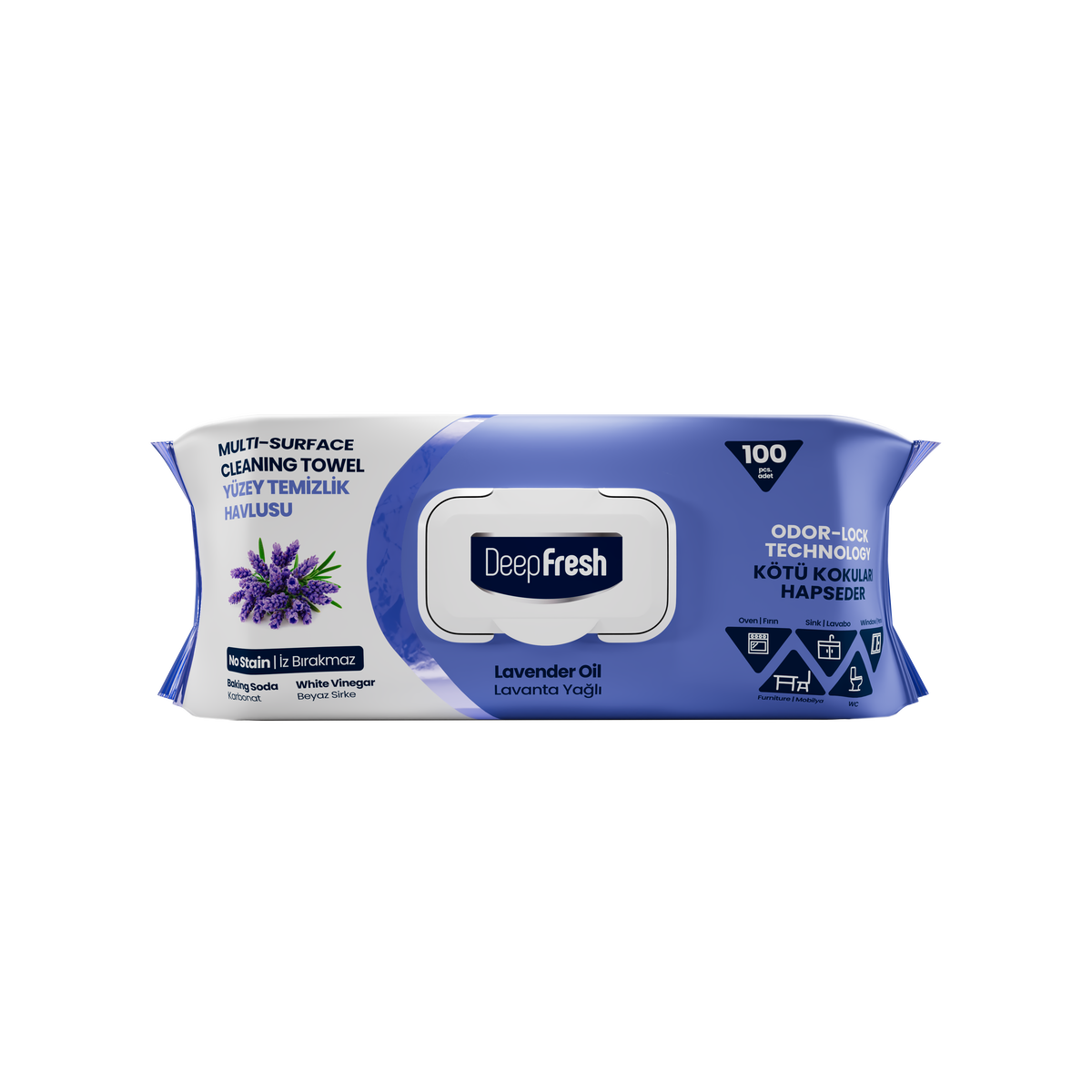 Nou: Șervețele mulți suprafețe cu Lavandă bicarbonat și oțet Deep Fresh Odor Lock Technology