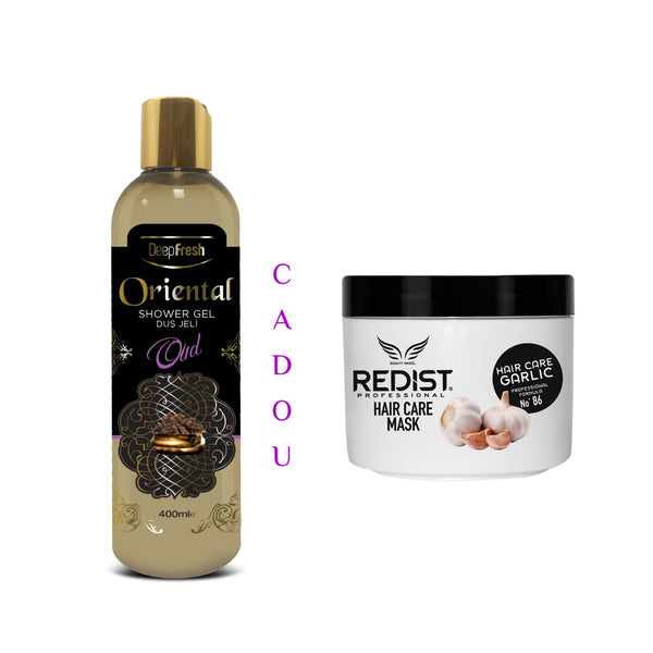 Masca profesionala cu usturoi pentru regenerarea parului Redist 475 ml + CADOU : Gel de dus Oriental Oud Deep Fresh 400 ml - Redist