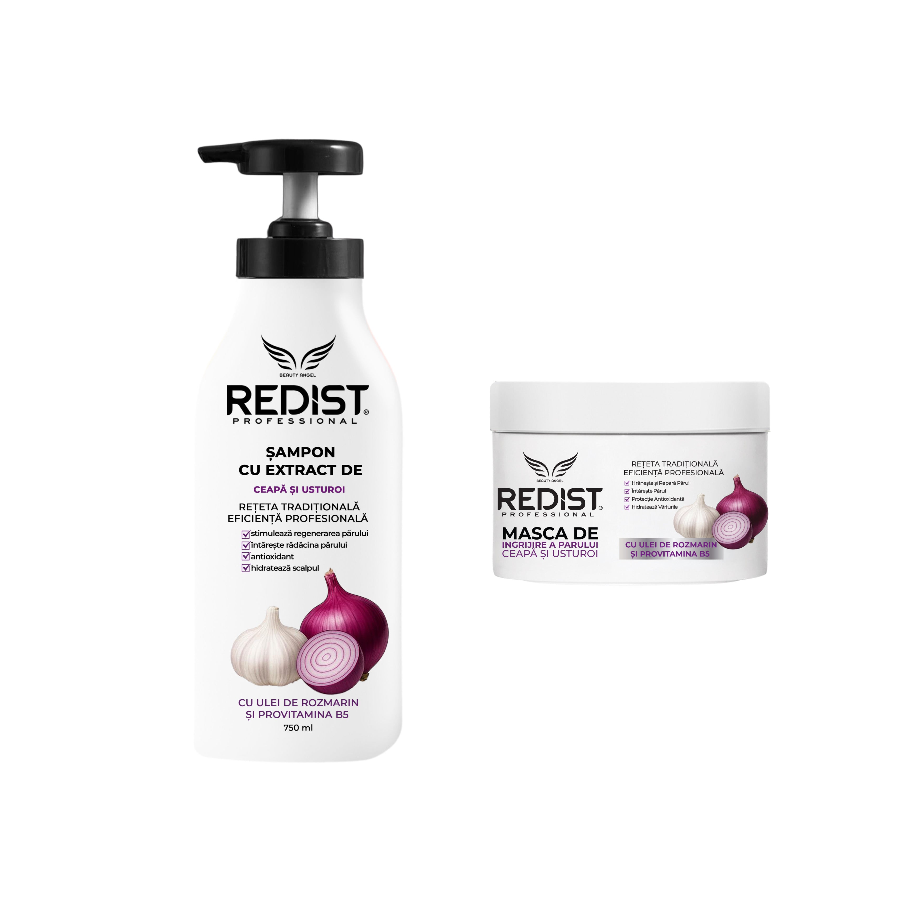 Șampon și Mască Redist cu extract de ceapă și usturoi - Redist