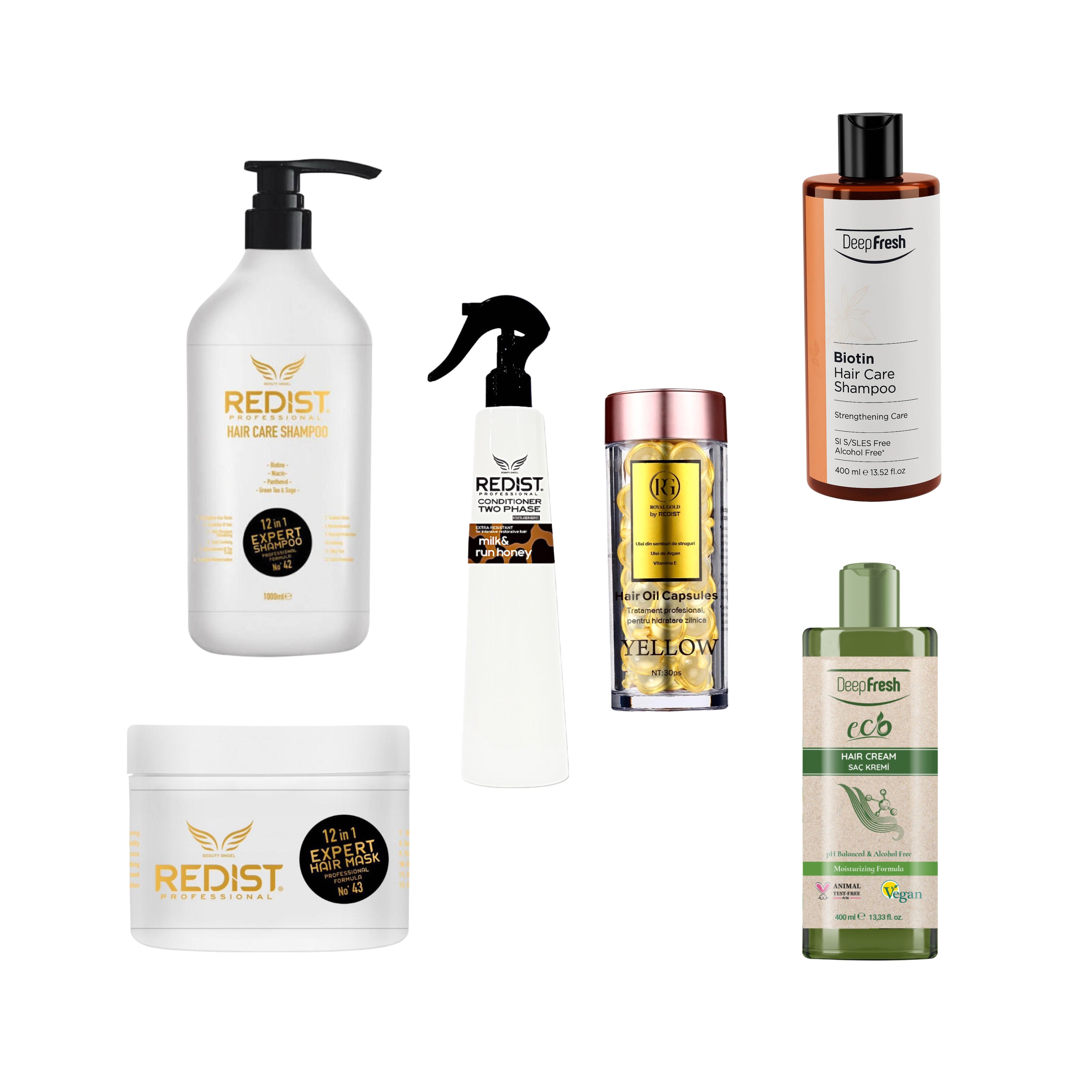 Pachet pentru îngrijirea completă a părului + CADOU : Sampon Biotin DeepFresh si Balsam pentru păr DeepFresh Eco - Redist