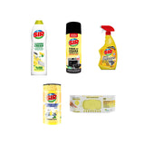 Soluția de curățat cremă SIR lămâie 735 ml + Detergent pentru vase Sir Lemon cu burete 1000 ml + Spray de Curățare pentru Cuptor și Grătar SIR 500 ml + Degresant pentru bucătărie SIR lămâie 750 ml +Şerveţele lămâie, bicarbonat si oțet DeepFresh 100 buc