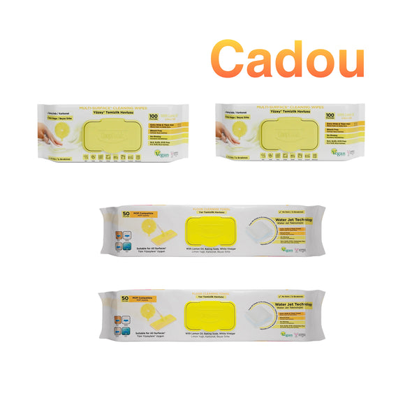 Șervețele mop pentru multi suprafețe cu lămâie , bicarbonat si otet 50 buc x 2 pachete + Şerveţele umede pentru multi suprafeţe cu lămâie, bicarbonat şi oțet Deep Fresh 100 de bucăți 1 + 1 CADOU - Redist