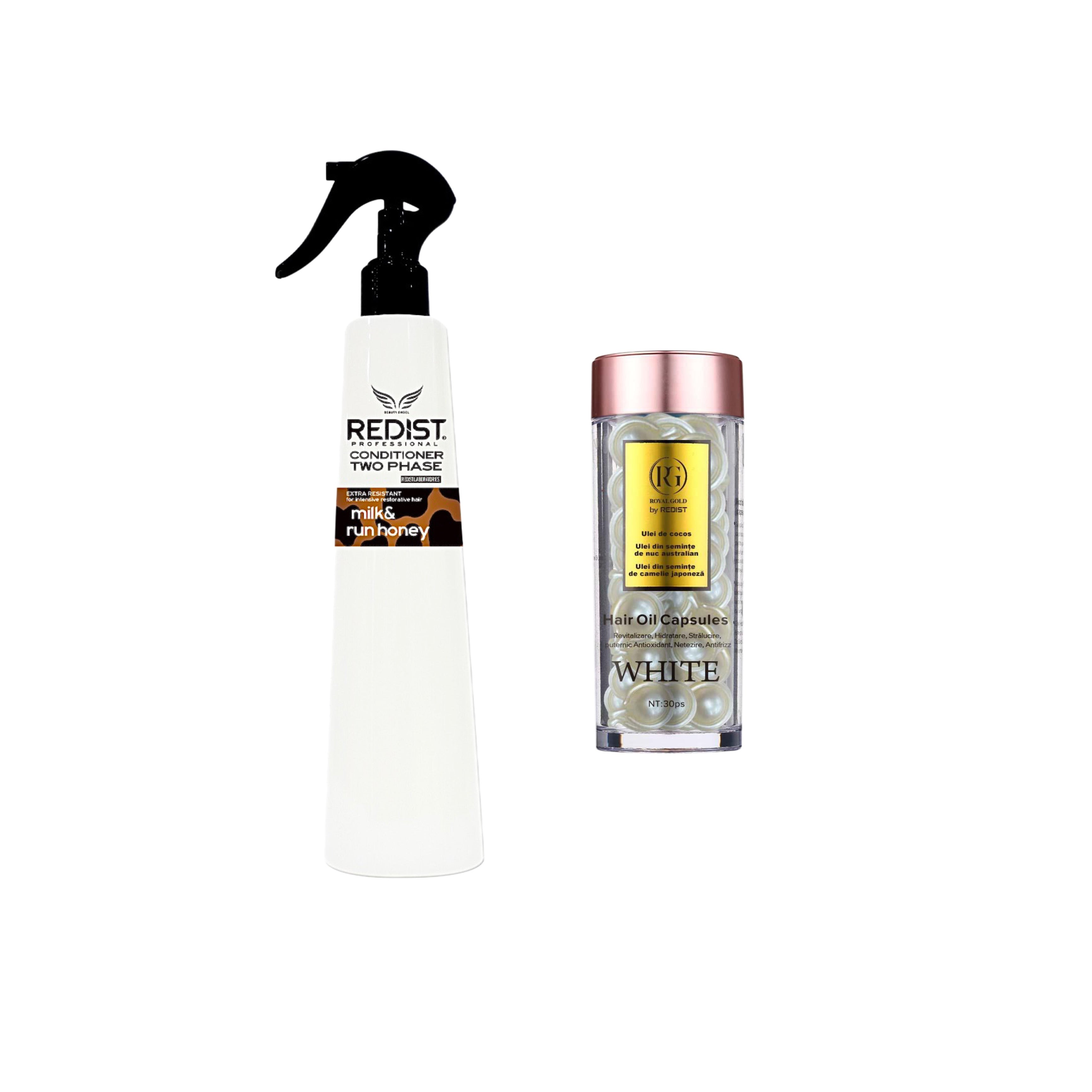 Kit de vară: Balsam Bifazic Milk & Honey + Capsule tratament Cocos