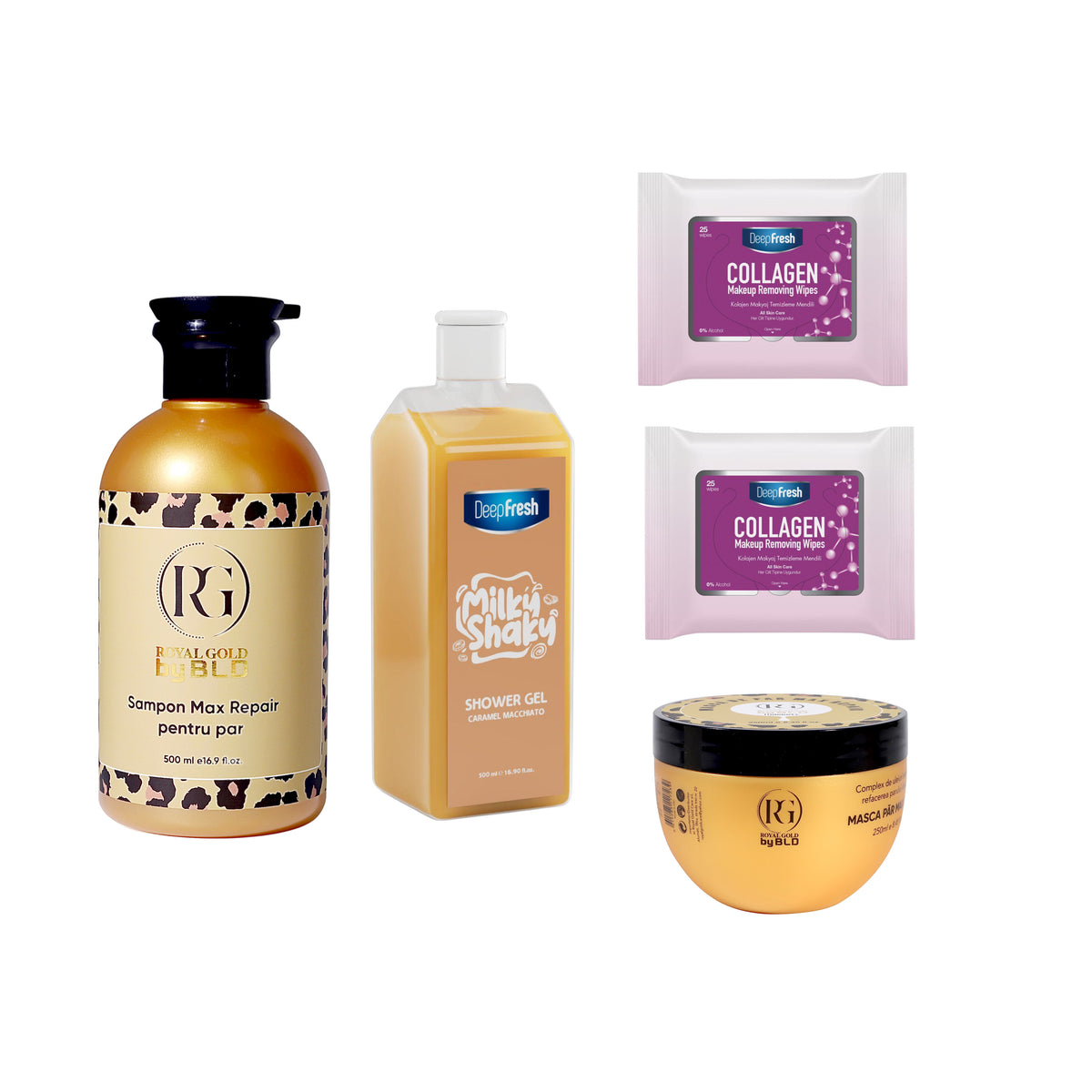Nou: Gama BLD Max Repair + Gel de duș Milky Shaky Caramel Macchiato + 2 x Șervețele demachiante Colagen Deep Fresh