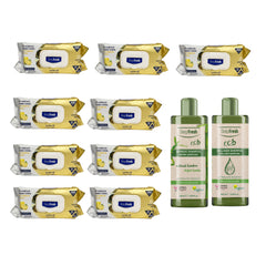 Pachet avantajos: 9 x pachete șervețele Deep Fresh Lămâie + Șampon Colagen Deep Fresh + Șampon Bamboo Deep Fresh
