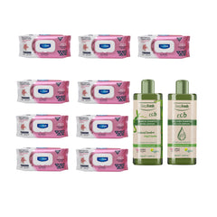 Pachet avantajos: 9 x pachete șervețele Deep Fresh Crini + Șampon Colagen Deep Fresh + Șampon Bamboo Deep Fresh