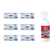 Pachet 6 șervețele Clasice Odor-Lock technology Deep Fresh + Soluţie pentru ȋndepartarea petelor multi suprafeţe Sir Pro Power