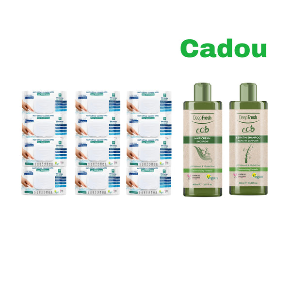 12 x Şerveţele mulți suprafețe Deep Fresh + Eco Keratin Shampoo + Eco Hair Cream Deep Fresh 400 ml