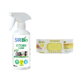 Soluția de curățare bucătărie Sir Bio  500 ml + Şerveţele multi suprafeţe cu lămâie, bicarbonat si oțet Deep Fresh 100 bucati